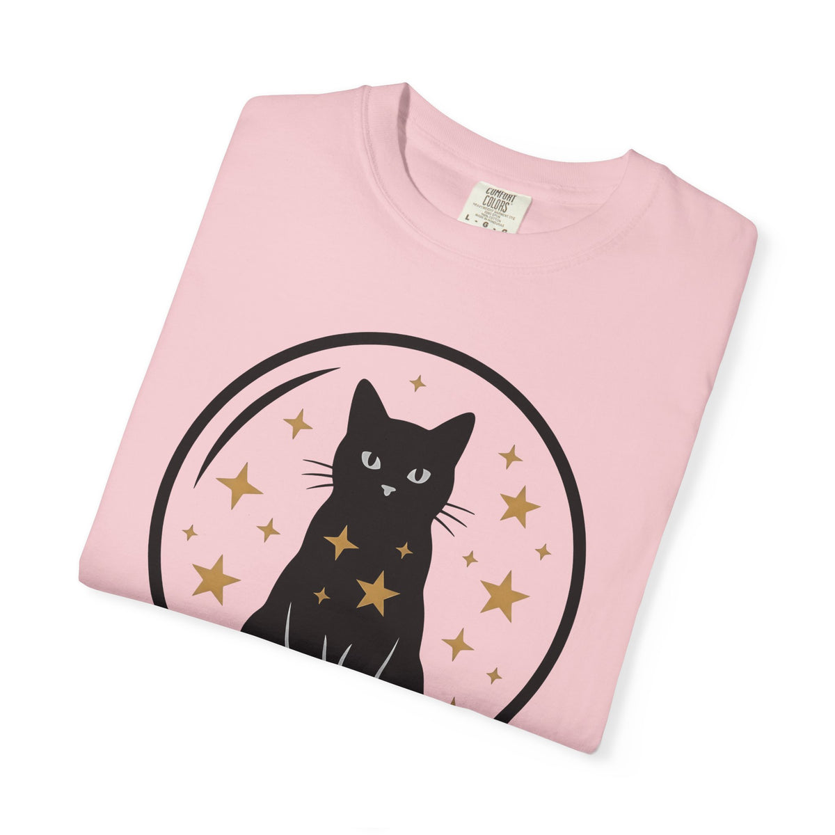 Dark Cat Orb T-Shirt Cat Magic Gift Women Simple T-Shirt Black Cat Ball T-Shirt Cat Fan Feline Graphic T-Shirt Retro Sparkles T-Shirt
