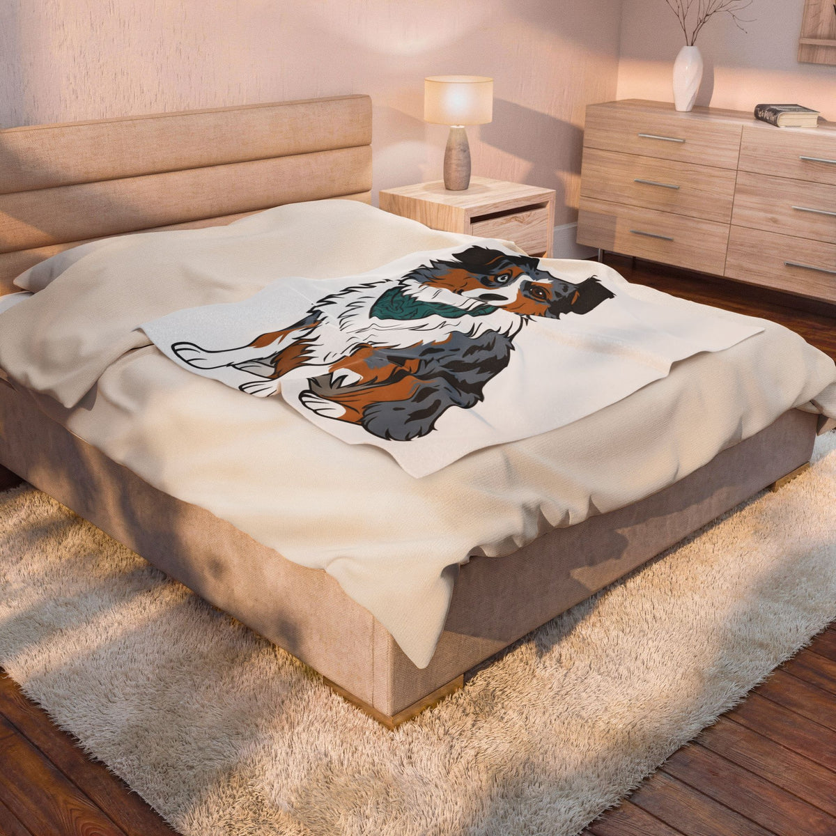 Australian Shepherd Blanket Dog Pet Gift Women Cartoon Blanket Blue Heeler Blanket Dog Fan Aussie Graphic Dog Design Vintage Bandana Blanket
