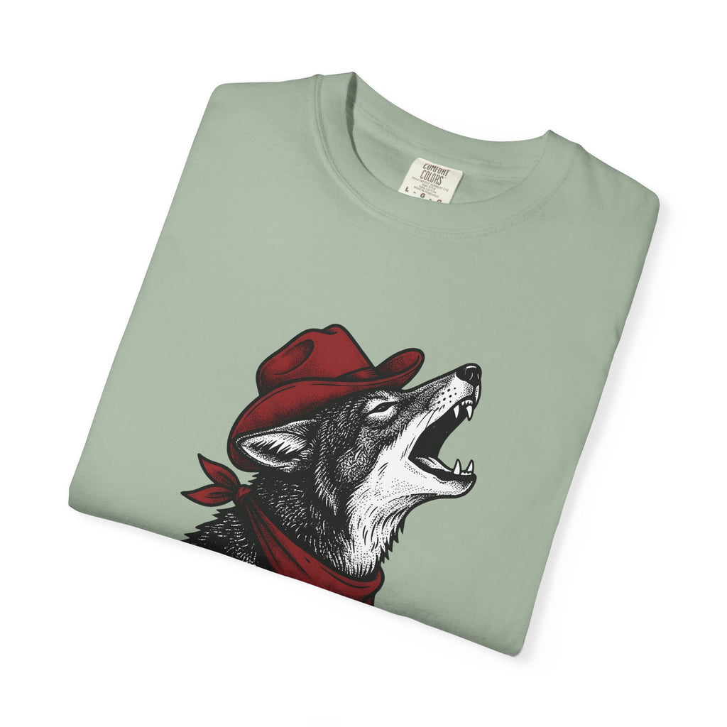 Cowboy Wolf T-Shirt Cowgirl Western Gift Women Vintage T-Shirt Werewolf T-Shirt Cowboy Fan Retro T-Shirt Rodeo Graphic Hand Drawn Bandana T-Shirt