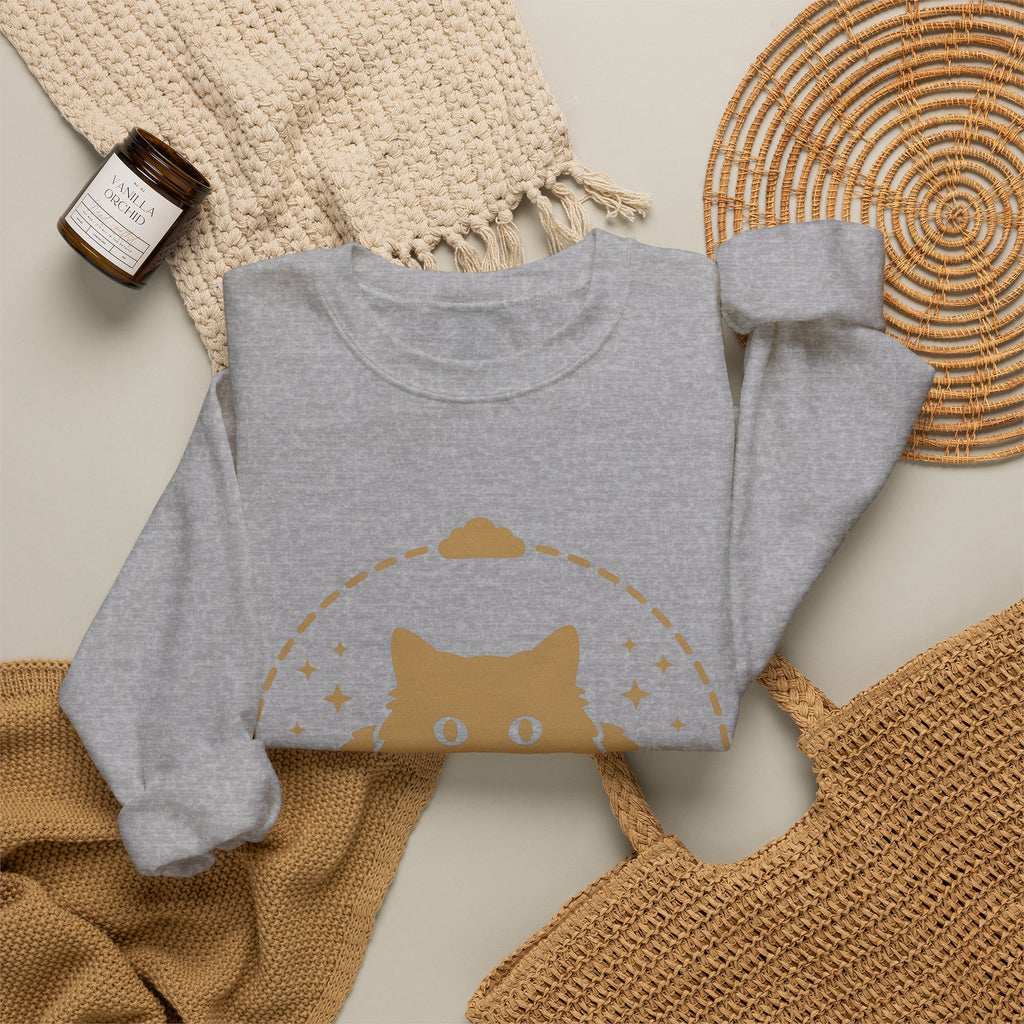 Soft Cat Cat Pet Gift Simple Kitten Cat Fan Minimalist Animal Contemporary Sparkles Sweatshirt