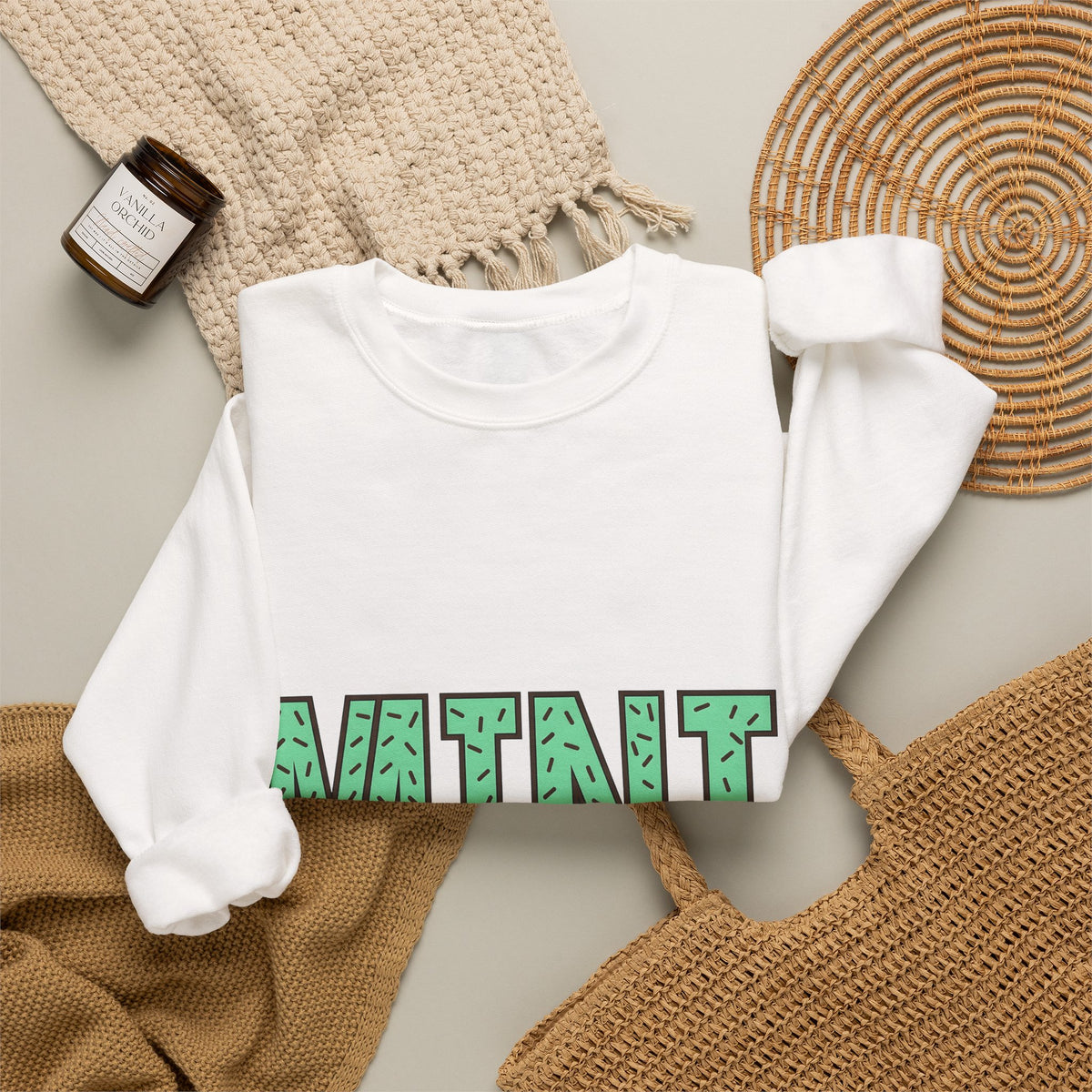 Sprinkle Motif Text Sweatshirt Desserts Confections Gift Women Cute Sweatshirt Sprinkle Text Sweatshirt Dessert Fan Sprinkles Sweatshirt Candy Graphic Hand