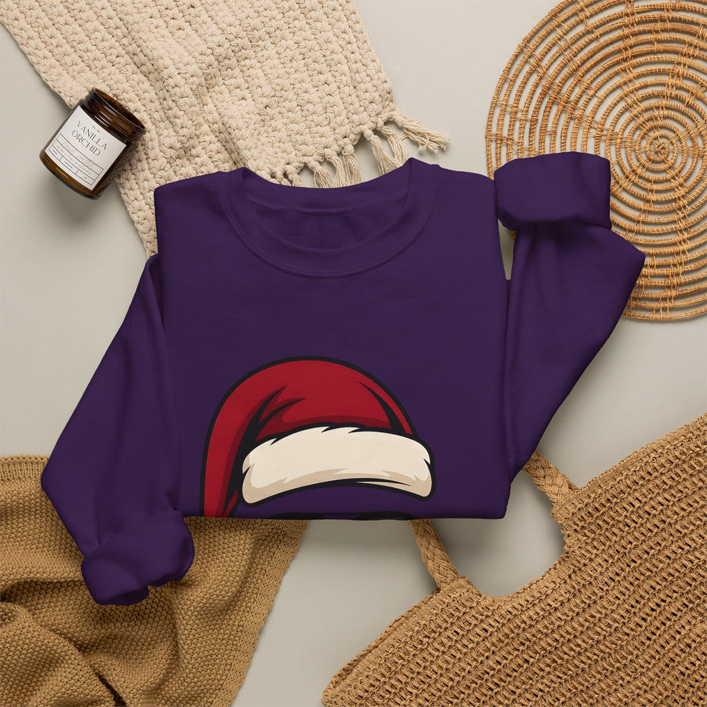 Santa Hat Sunglasses Christmas Humor Gift Cartoon Cool Shades Xmas Fan Funny Retro Smoking Sweatshirt