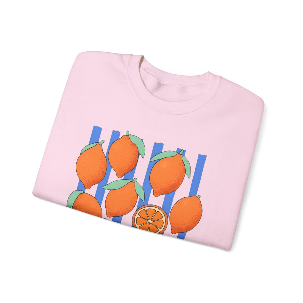Lemon Fruit Sweatshirt Drinks Vacation Gift Women Cartoon Sweatshirt Citrus Sweatshirt Beverage Fan Cocktail Graphic Classic Orange Segment Sweatshirt
