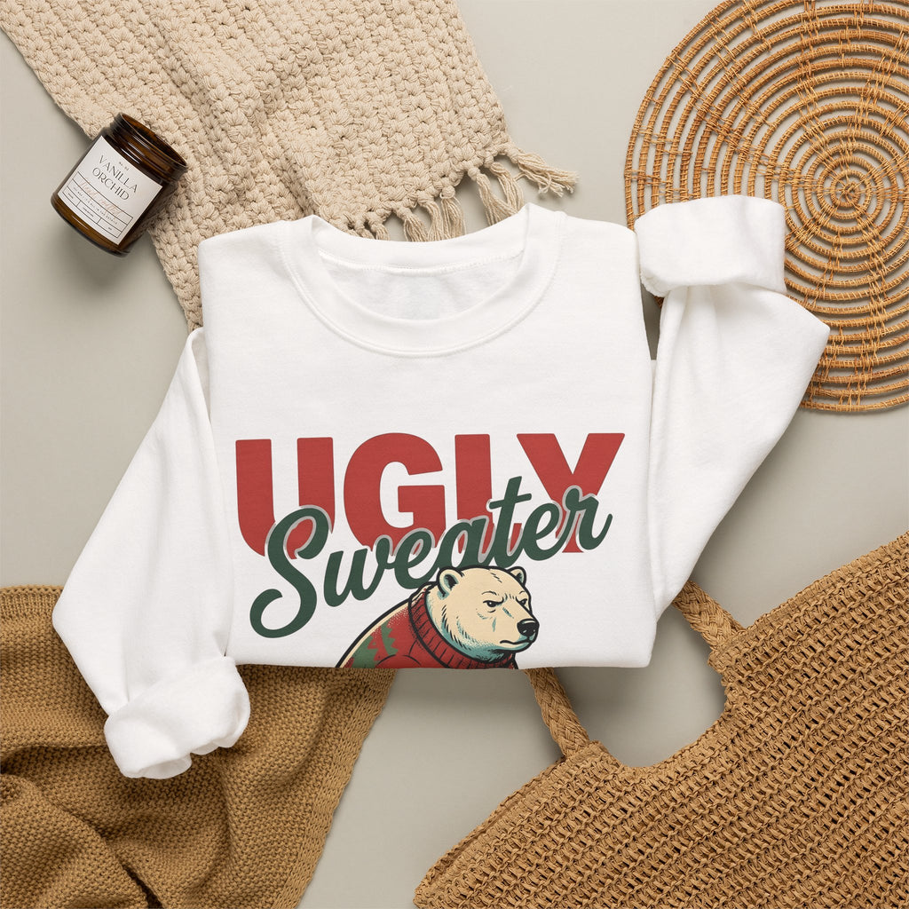 Arctic Bear Sweater Christmas Fauna Gift Nostalgic Polar Bear Xmas Fan Vintage Wildlife Doodle Sweatshirt