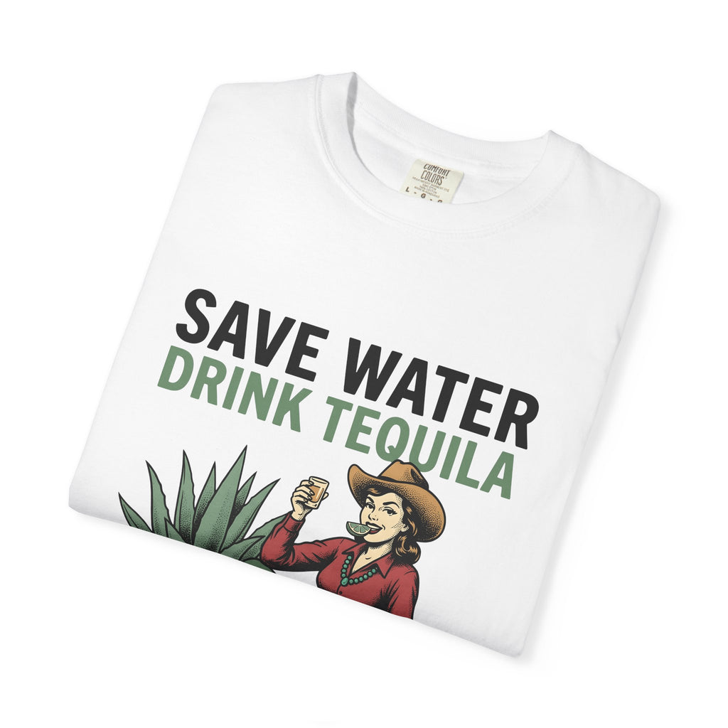 Cowgirl Graphic T-Shirt Cowgirl Tequila Gift Women Vintage T-Shirt Western T-Shirt Cowboy Fan Retro T-Shirt Spirits Graphic Tequila Illustration