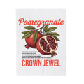 Pomegranate Fruit Blanket Fruit Gourmet Gift Women Hand Drawn Blanket Punica Blanket Fruit Fan Illustrated Blanket Epicure Graphic Sketch Leaf