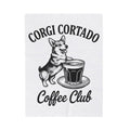 Corgi Blanket Dog Cafe Gift Women Rustic Blanket Pembroke Blanket Dog Fan Country Blanket Coffee Graphic Doodle Latte Cup Blanket