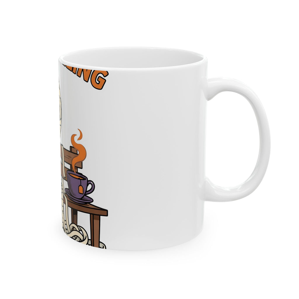 Mummy Halloween Joke Gift Comic Wrap Horror Fan Cartoon Pun Retro Teacup Mug
