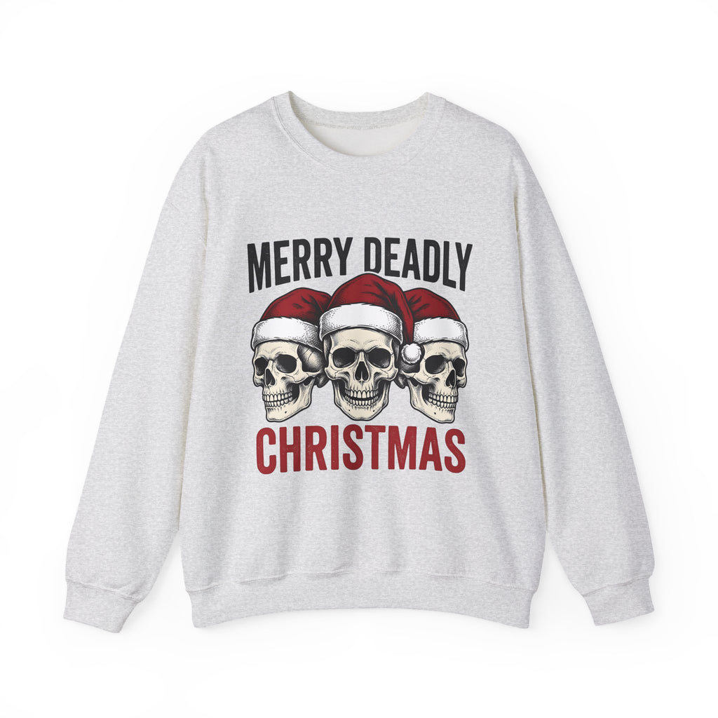 Skull Santa Hats Sweatshirt Christmas Gothic Gift Women Tattoo Sweatshirt Skull Caps Sweatshirt Xmas Fan Traditional Sweatshirt Dark Graphic Vintage Holiday