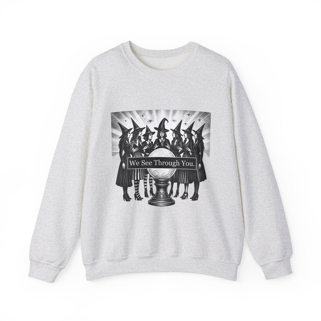 Witches Circle Sweatshirt Halloween Supernatural Gift Women Eerie Sweatshirt Coven Sweatshirt Horror Fan Occult Graphic Sweatshirt Classic Fortune Ball Sweatshirt