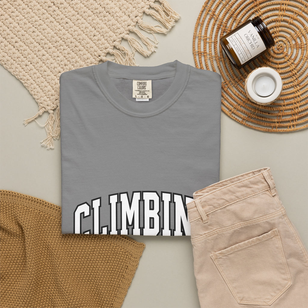 Climbing Lettering Climbing Exercise Gift Strong Typography Bouldering Enthusiast T-Shirt
