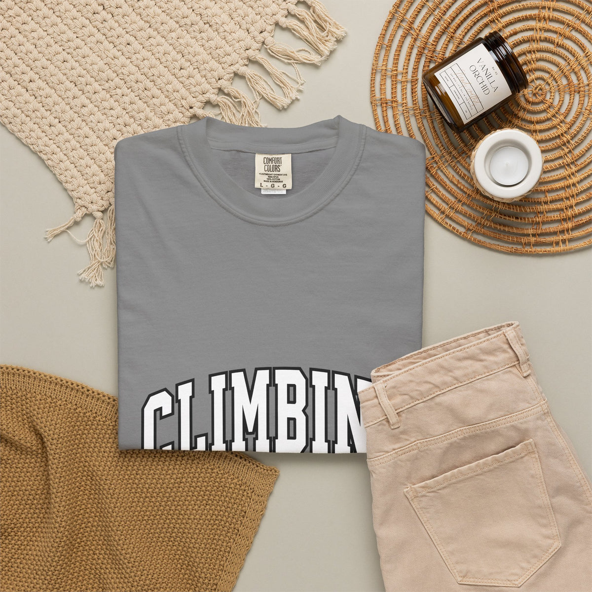 Climbing Lettering Climbing Exercise Gift Strong Typography Bouldering Enthusiast T-Shirt