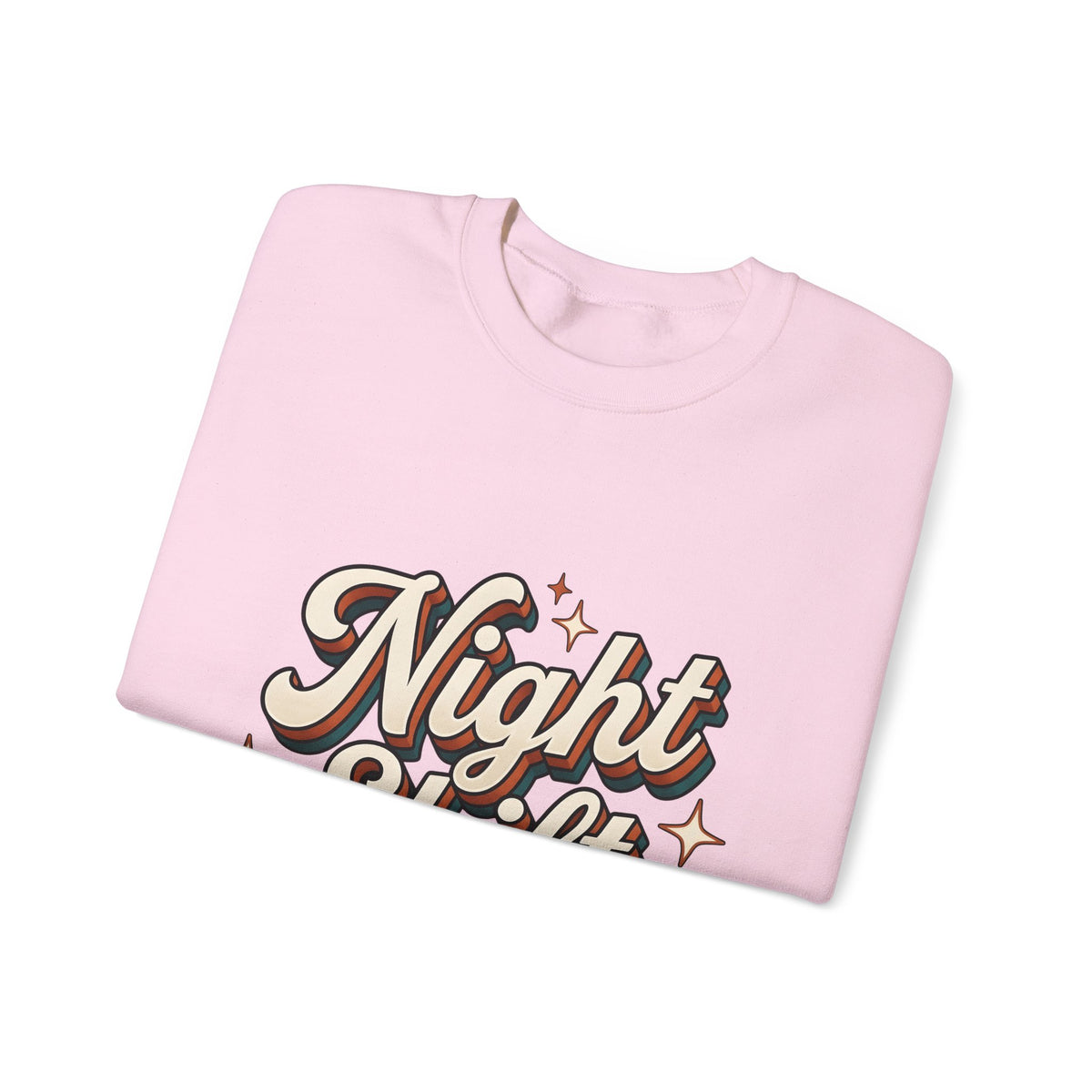 Night Shift Text Sweatshirt Nurses Work Gift Women Retro Sweatshirt Nightshift Sweatshirt Nurse Enthusiast Retrostyle Sweatshirt Job Graphic Vintage Stars