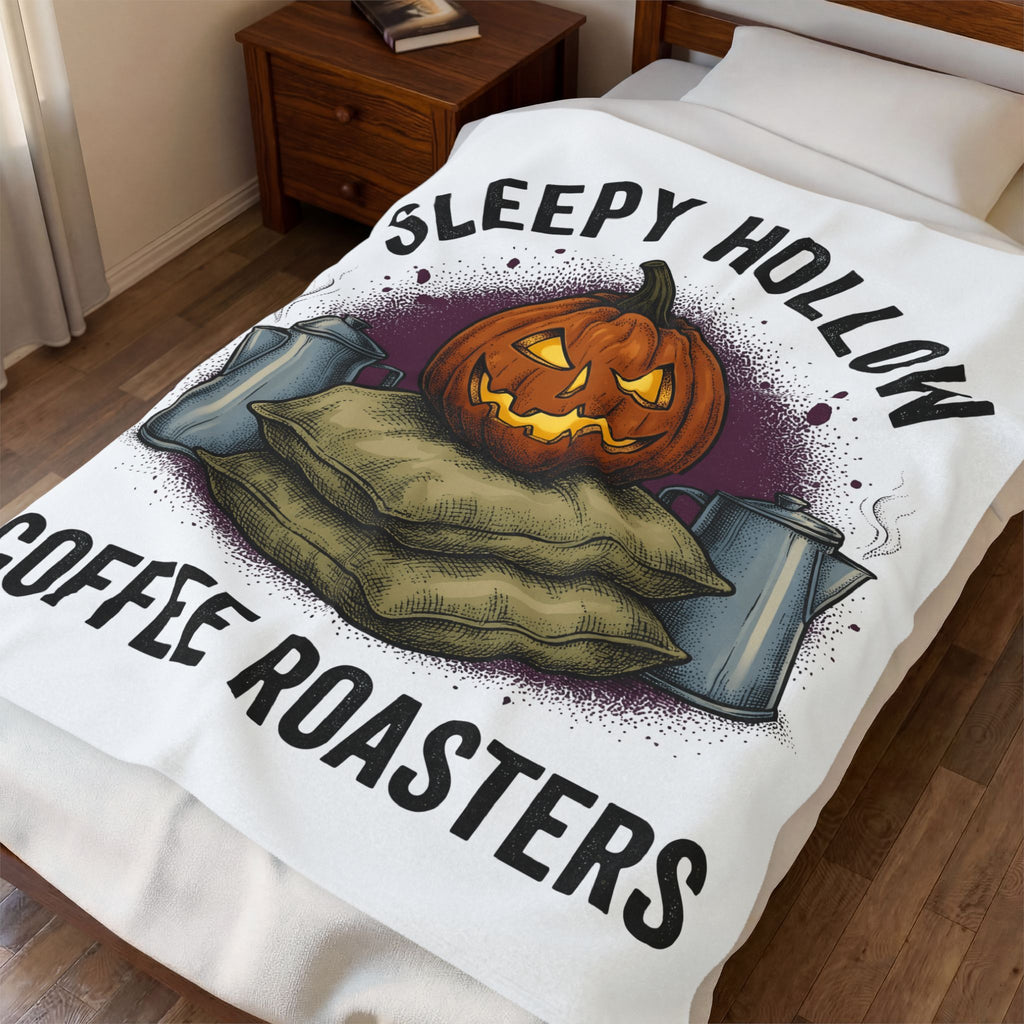 Pumpkin Mocha Blanket Halloween Cappuccino Gift Women Line Art Blanket Mocha Blanket Horror Fan Minimalist Blanket Coffee Graphic Rustic Coffee