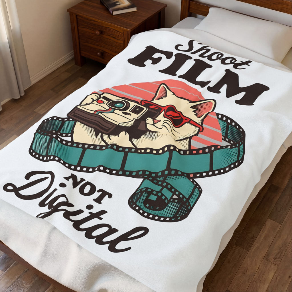 Kitten Camera Blanket Cat Photo Gift Women Antique Blanket Camera Obscura Blanket Cat Fan Faux Vintage Blanket Photography Graphic Old School Photo