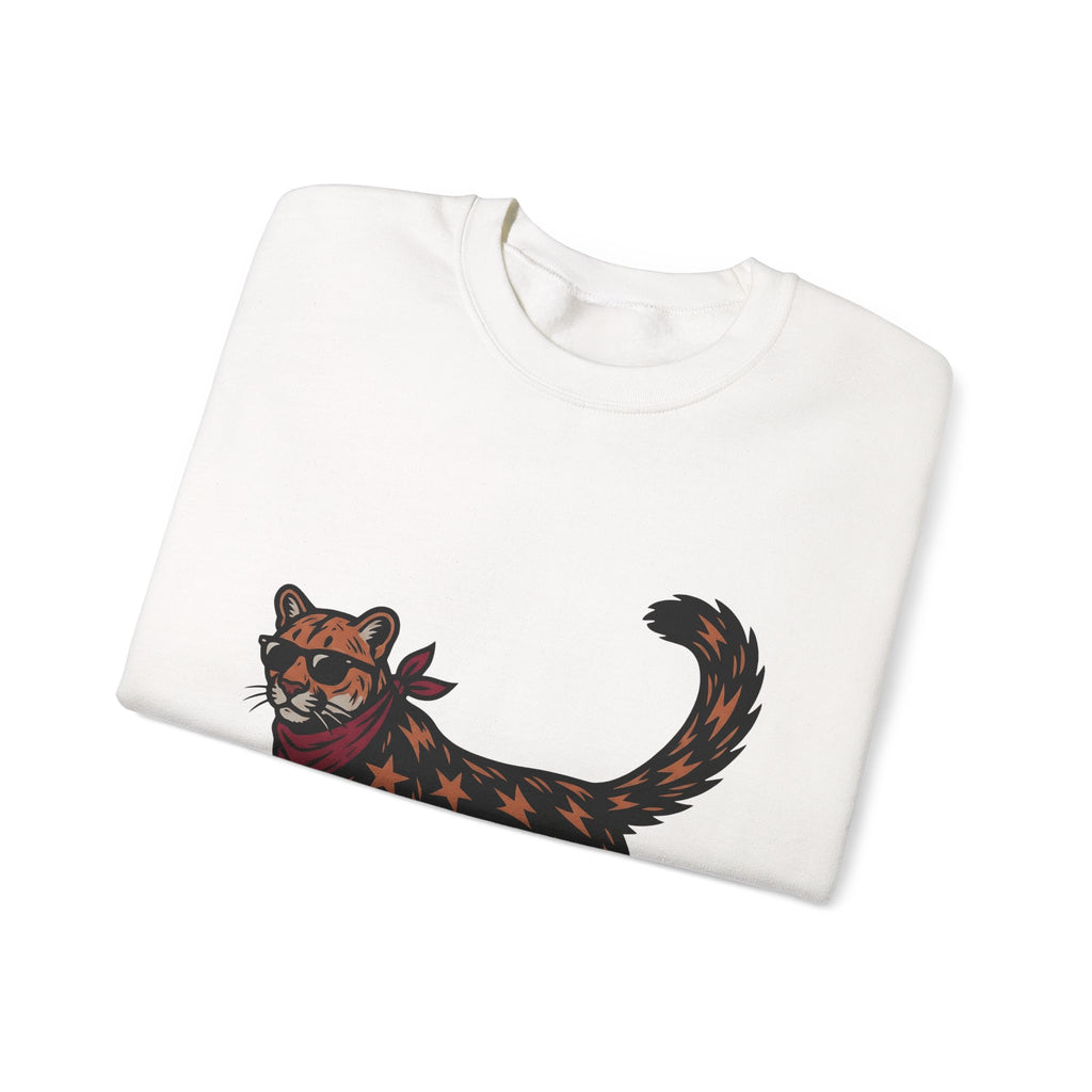 Pussycat Kerchief Sweatshirt Cowgirl Creatures Gift Women Striking Sweatshirt Cat Bandana Sweatshirt Rodeo Fan Vintage Graphic Sweatshirt Nostalgic Eyewear