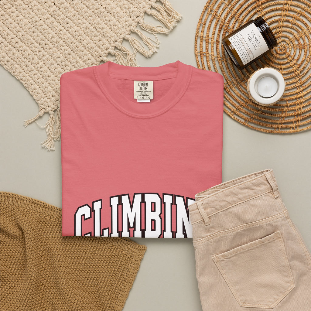 Climbing Lettering Climbing Exercise Gift Strong Typography Bouldering Enthusiast T-Shirt