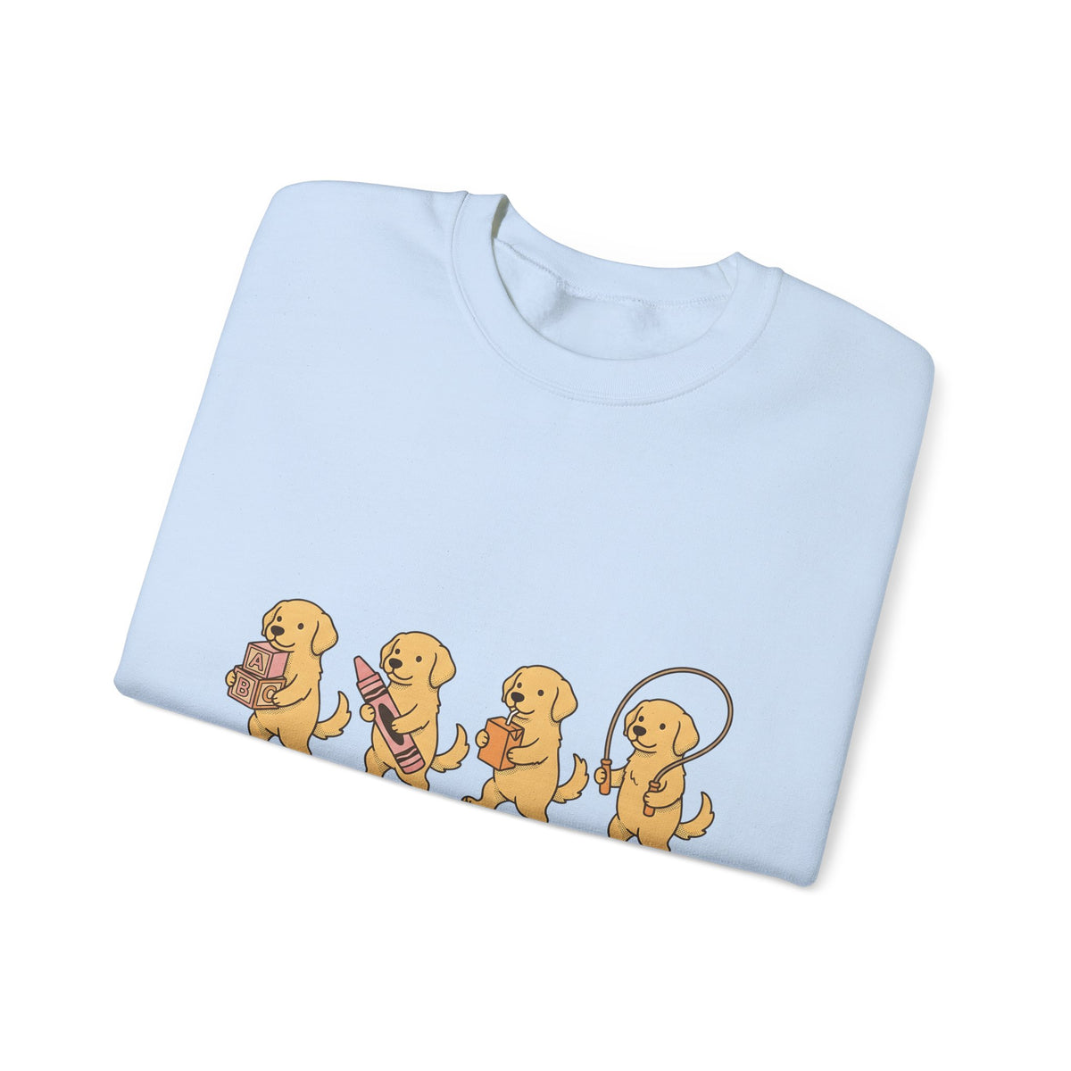Golden Retriever Pups Sweatshirt Teachers Companion Gift Women Caricature Sweatshirt Puppy Sweatshirt Educator Enthusiast Cartoon Sweatshirt Buddy Graphic