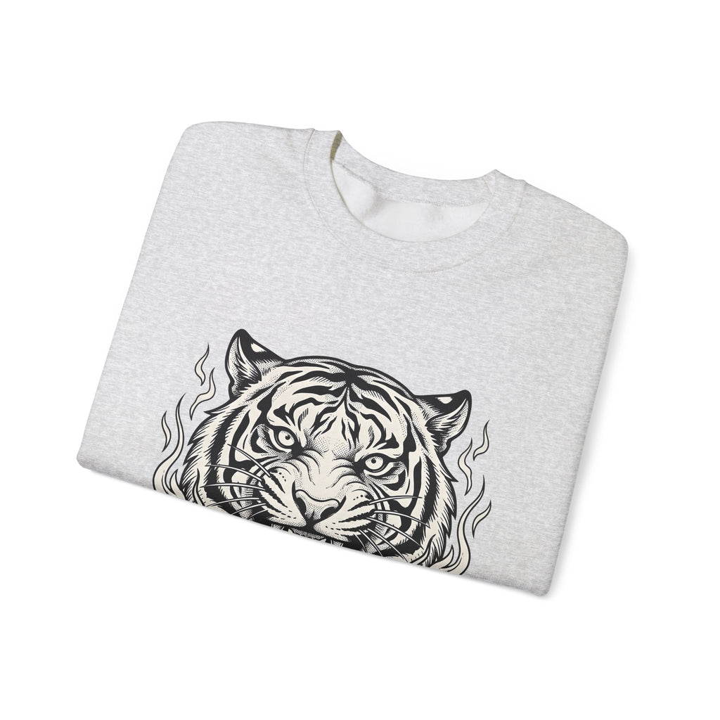Tiger Face Sweatshirt Tiger Wildlife Gift Women Tribal Sweatshirt Tiger Sweatshirt Tiger Fan Big Cat Graphic Retro Fire Sweatshirt