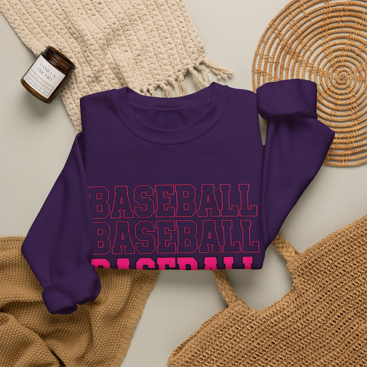Baseball Lettering Sweatshirt Moms Athletics Gift Women Strong Sweatshirt Lettering Sweatshirt Mom Fan Bold Sweatshirt Sports Graphic Vintage Pink Highlight