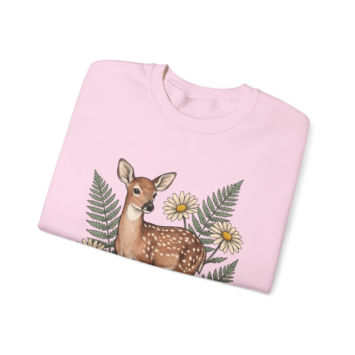 Deer Illustration Sweatshirt Boho Chic Outdoor Gift Women Floral Sweatshirt Fawn Sweatshirt Bohemian Fan Botanical Sweatshirt Wilderness Graphic Retro Flower