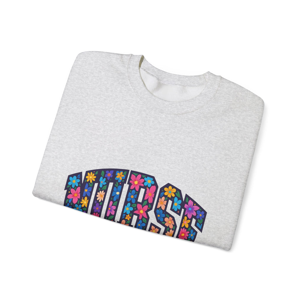 Blossom Lettering Sweatshirt Nurse Thanks Gift Women Striking Sweatshirt Calligraphy Sweatshirt Healthcare Enthusiast Bold Sweatshirt Appreciation Graphic