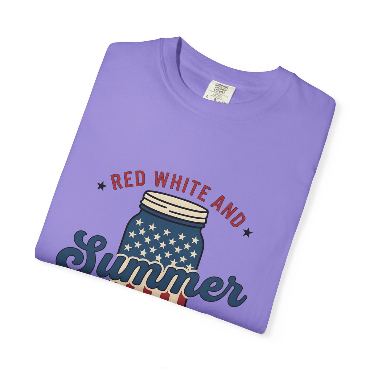 American Mason Jar T-Shirt 4th Of July Summer Decor Gift Women Farmhouse T-Shirt Mason Jar T-Shirt Patriotic Fan Rustic T-Shirt Summer Design