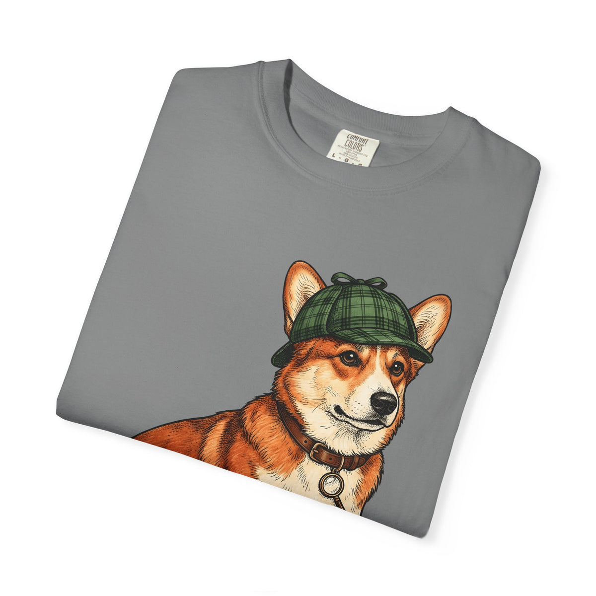 Corgi Puppy Dog Animals Gift Sketch Puppy Dog Fan Canine Doggy Retro Detective Cap T-Shirt
