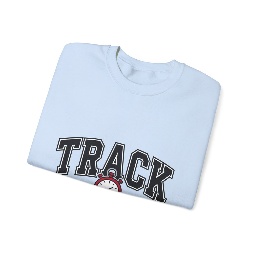Stopwatch Graphic Sweatshirt Track And Field Mom Gift Women Varsity Sweatshirt Timer Sweatshirt Athlete Enthusiast Letterman Sweatshirt Mother Graphic Design