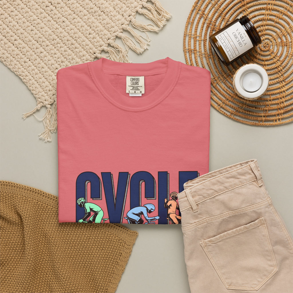 Cyclist Cycling Fitness Gift Bold Biker Cyclist Enthusiast Workout Retro Race T-Shirt