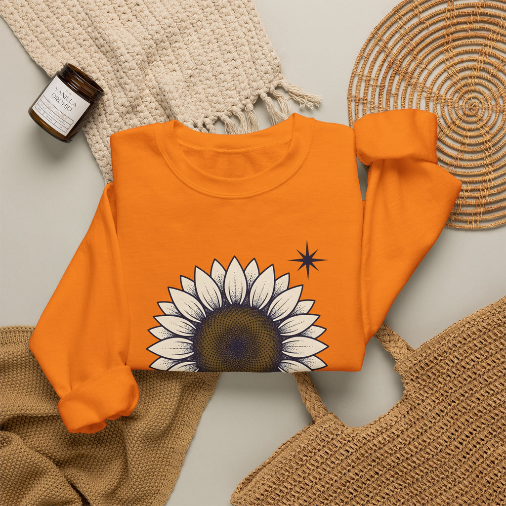 Sunflower Design Sweatshirt Floral Outdoors Gift Women Hippie Sweatshirt Sunflower Sweatshirt Flower Fan Bohemian Sweatshirt Adventure Graphic Rustic Sparkles