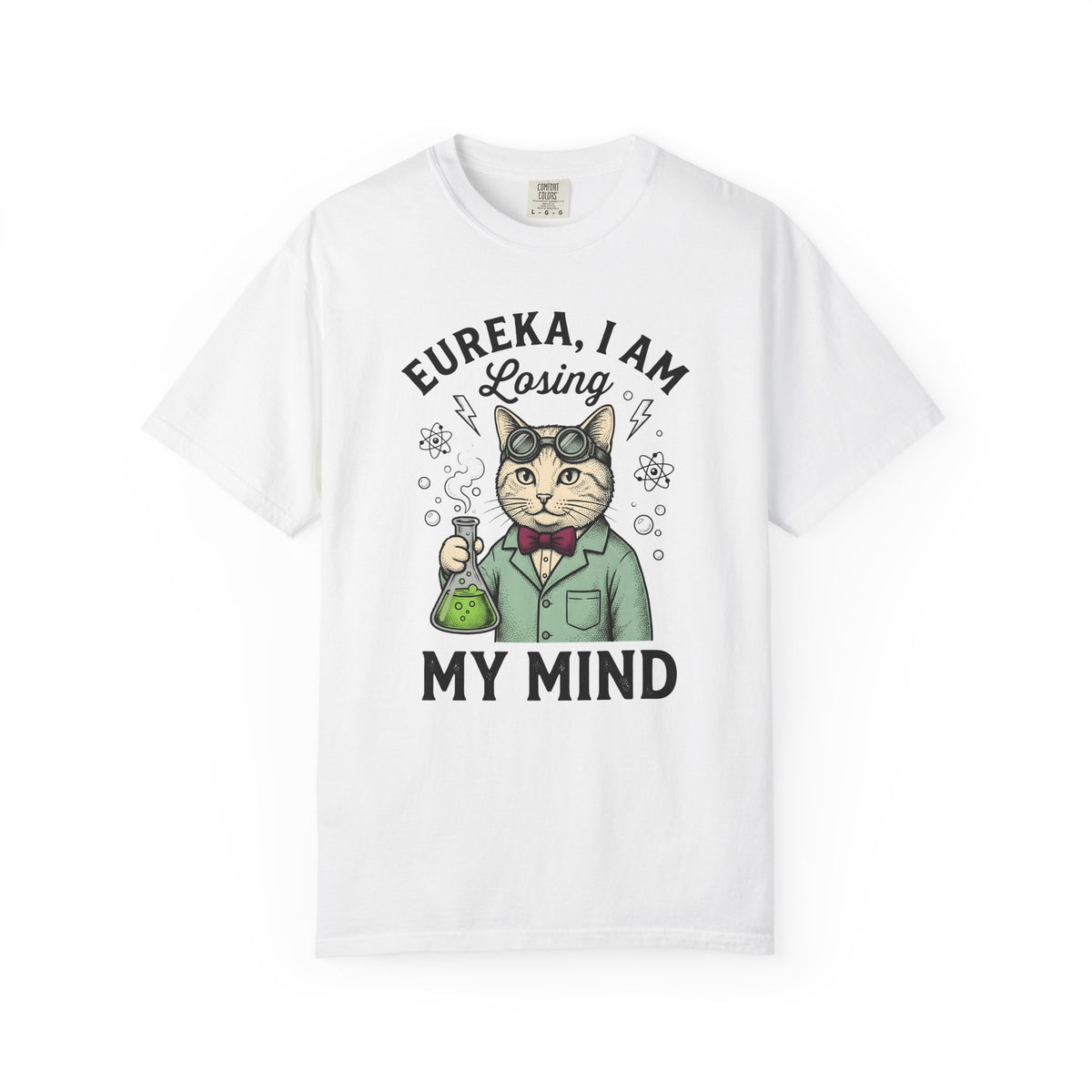 Scientist Cat T-Shirt Cat Science Gift Women Vintage T-Shirt Feline T-Shirt Cat Fan Retro T-Shirt Scientific Graphic Hand Drawn Beaker T-Shirt