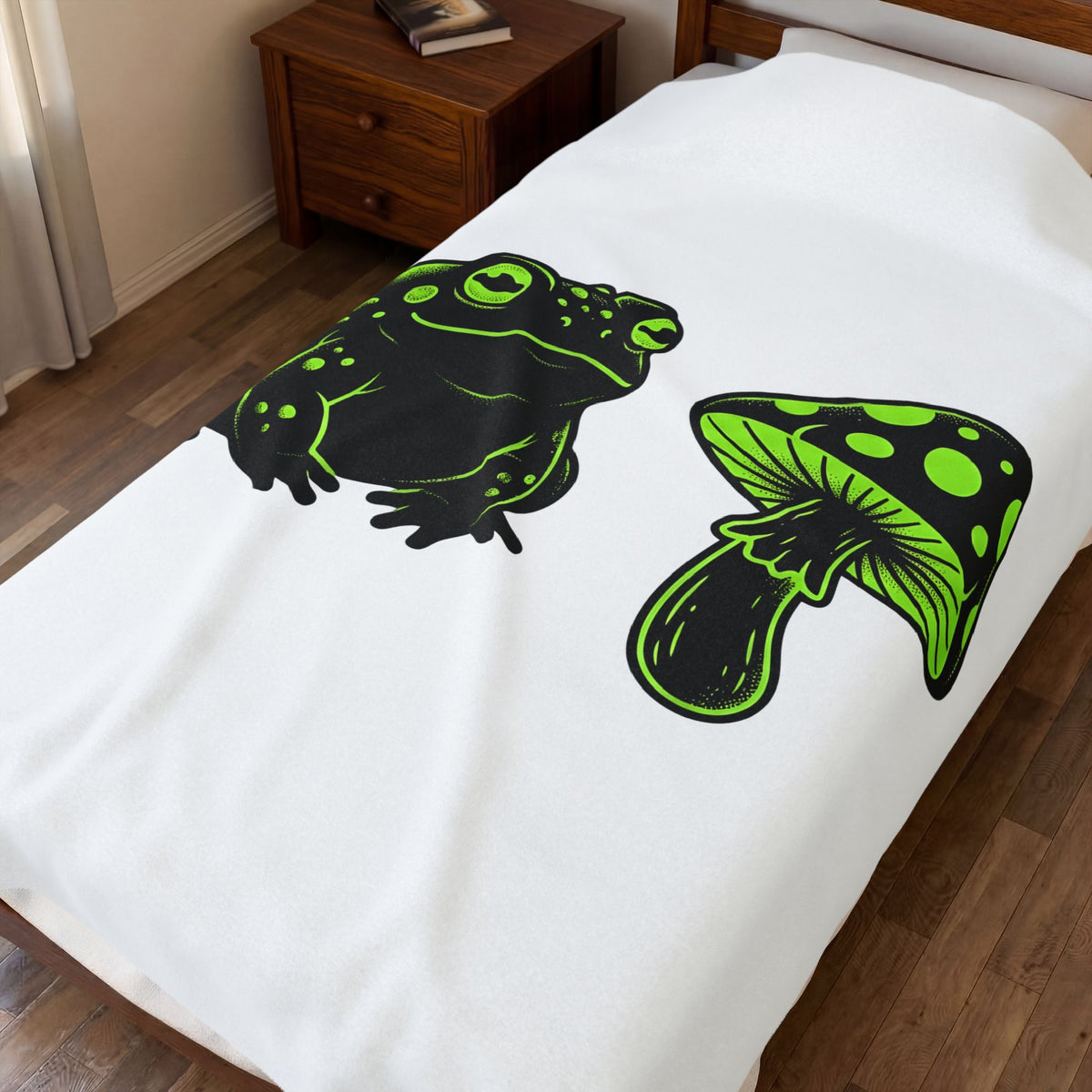 Toad Fungus Blanket Halloween Spells Gift Women Dark Blanket Chytrid Blanket Horror Fan Gothic Blanket Magic Graphic Retro Glow Blanket