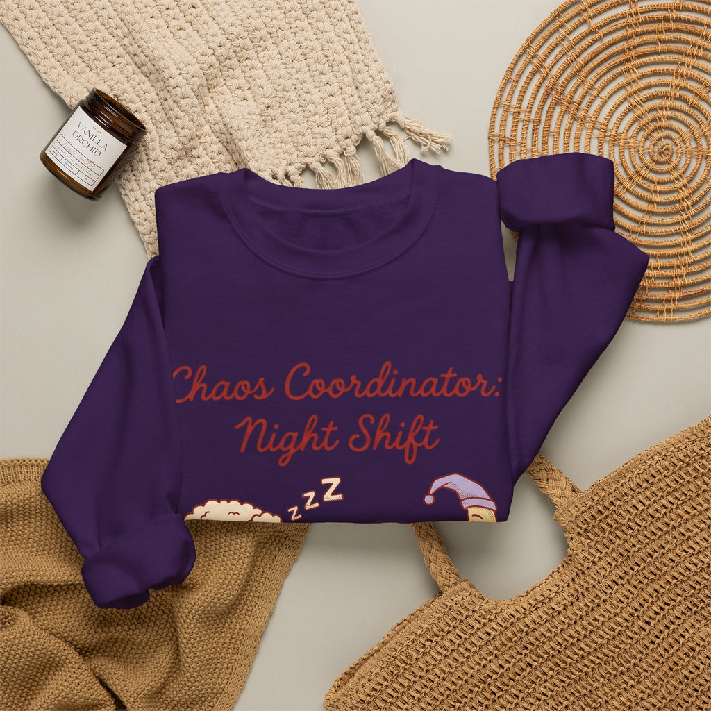 Sleep Items Print Sweatshirt Moms Sleepytime Gift Women Line Art Sweatshirt Bedtime Sweatshirt Motherhood Enthusiast Illustration Design Slumber Graphic
