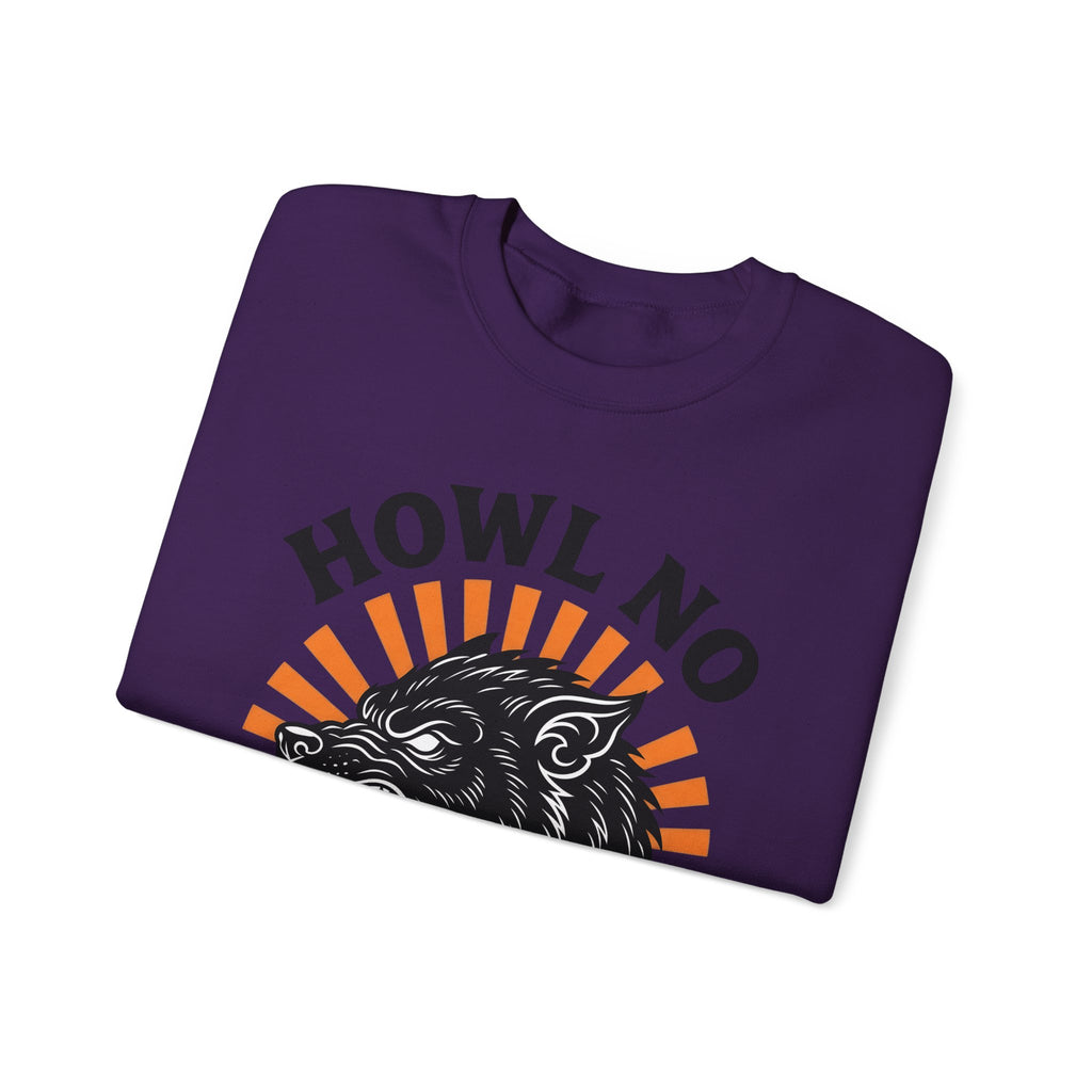 Wolf Face Halloween Scary Gift Werewolf Horror Fan Creepy Retro Sunburst Sweatshirt