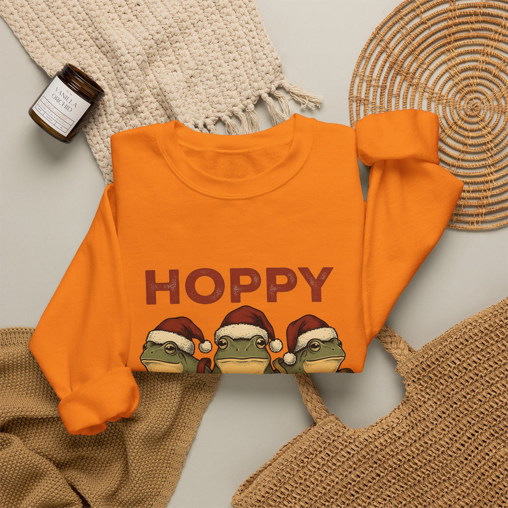 Frog Holiday Hats Christmas Wildlife Gift Cartoon Toad Xmas Fan Toad Animal Line Sash Sweatshirt