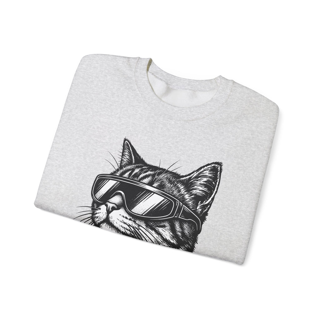 Cat Sunglasses Sweatshirt Cat Animal Gift Women Ink Drawing Sweatshirt Cool Cat Sweatshirt Cat Fan Feline Sweatshirt Creature Graphic Retro Eyewear Sweatshirt
