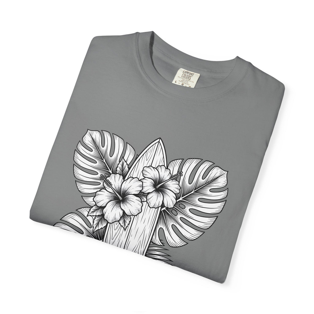 Surfboard Petals T-Shirt Surfing Shore Gift Women Drawing T-Shirt Surfboards T-Shirt Surfer Fan Illustration Graphic Nature Flower T-Shirt