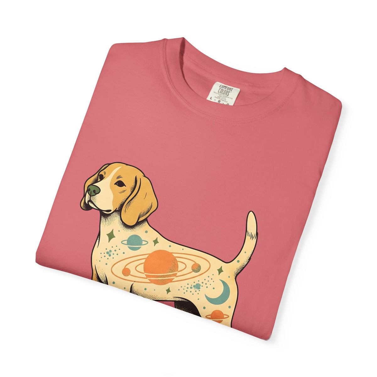 Beagle Puppy T-Shirt Dog Galaxy Gift Women Distressed T-Shirt Puppy T-Shirt Dog Fan Hound T-Shirt Universe Graphic Old School Cosmos T-Shirt