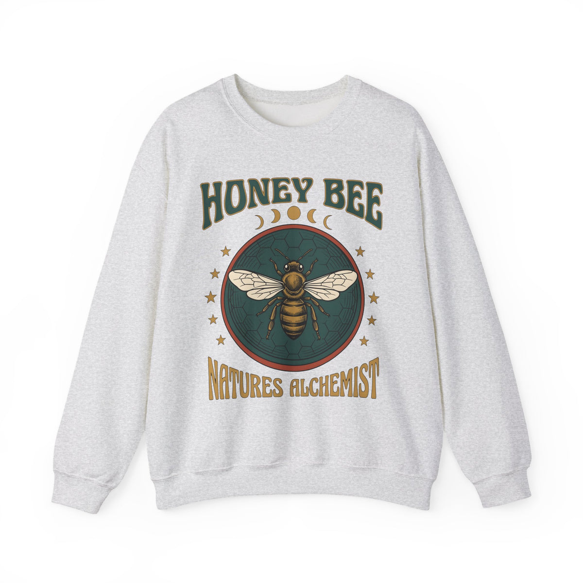 Honey Bee Sweatshirt Boho Chic Nature Gift Women Vintage Sweatshirt Bee Sweatshirt Bohemian Fan Distressed Graphic Illustration Retro Stars Sweatshirt