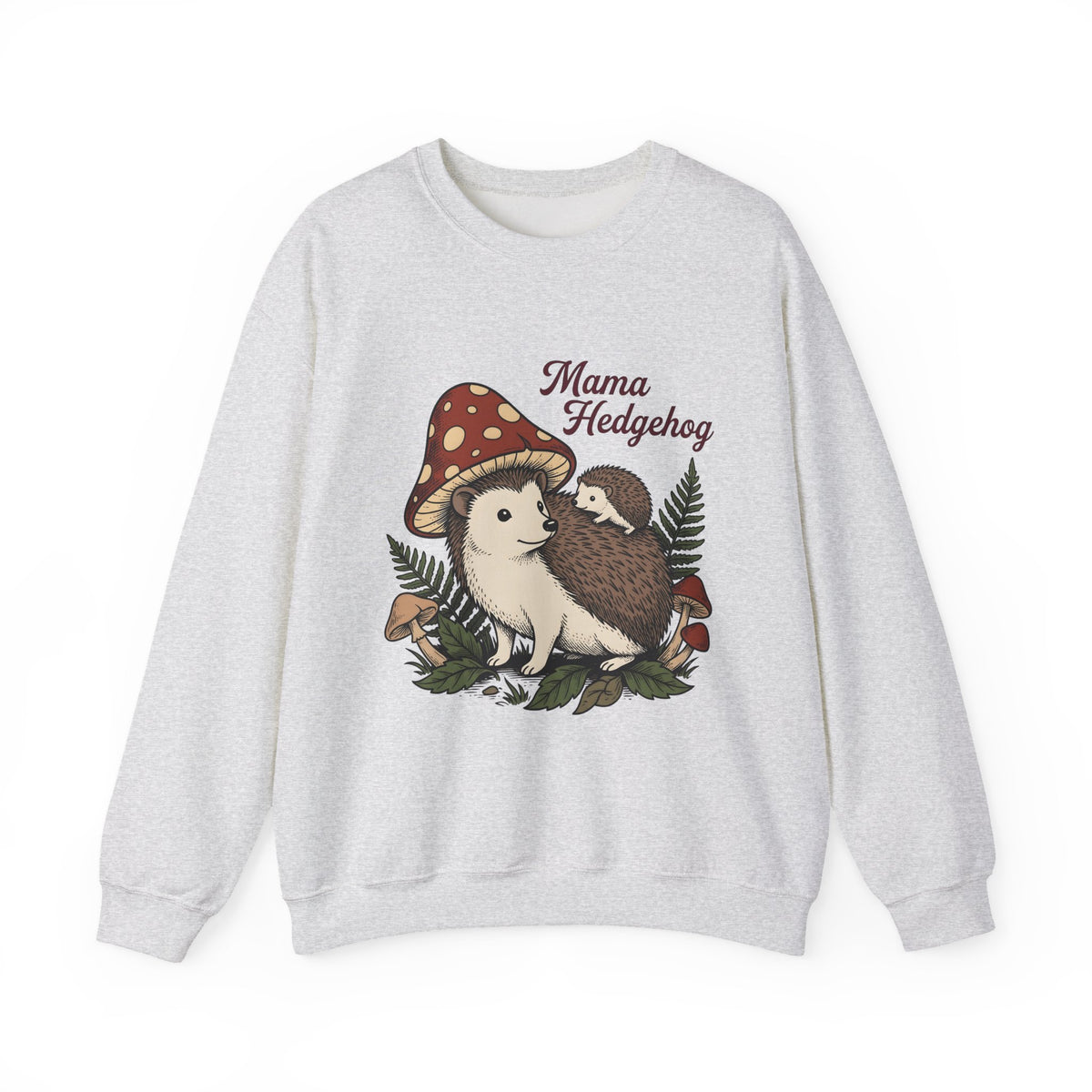 Hedgehog Group Sweatshirt Moms Wildlife Gift Women Forest Sweatshirt Porcupine Sweatshirt Mother Fan Woodland Sweatshirt Animal Graphic Retro Toadstools Sweatshirt