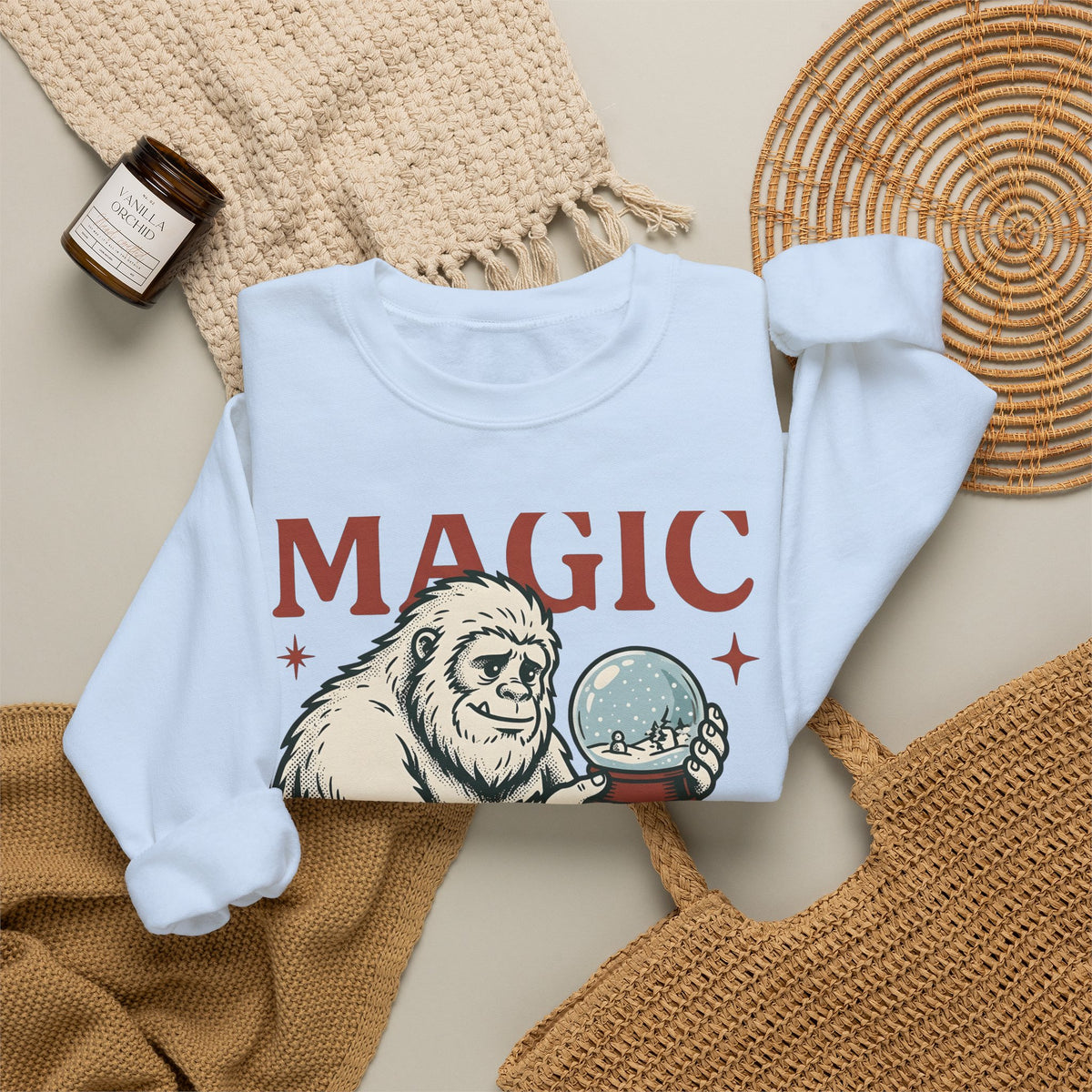 Sasquatch Penguin Sweatshirt Christmas Frost Gift Women Antique Sweatshirt Bigfoot Sweatshirt Xmas Fan Vintage Sweatshirt Frosty Graphic Throwback Snow Ball