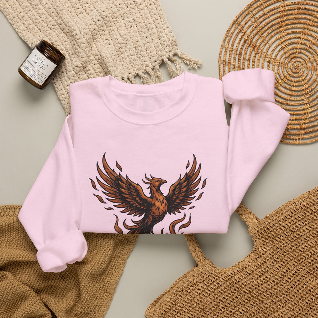 Phoenix Coffee Cup Sweatshirt Coffee Fantasy Gift Women Tattoo Sweatshirt Coffee Sweatshirt Sweatshirt Coffee Fan Ink Sweatshirt Mythical Graphic Vintage Flames