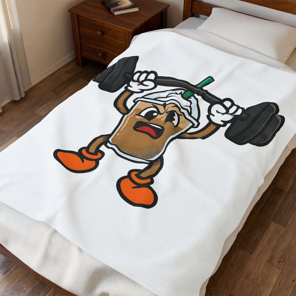 Latte Cup Icon Blanket Coffee Exercise Gift Women Caricature Blanket Coffee Blanket Blanket Coffee Fan Fitness Graphic Blanket Pop Art Gym Weight