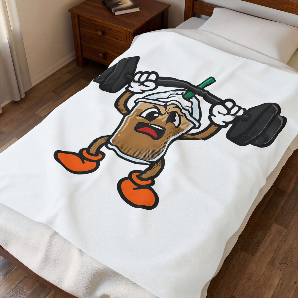 Latte Cup Icon Blanket Coffee Exercise Gift Women Caricature Blanket Coffee Blanket Blanket Coffee Fan Fitness Graphic Blanket Pop Art Gym Weight