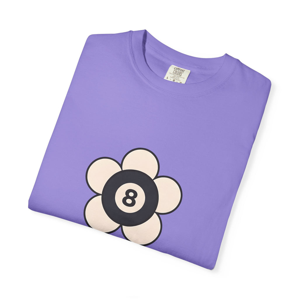 Eight Ball Flower Billiards Plants Gift Modern Magic Flower Pool Fan Artistic Floral Antique T-Shirt