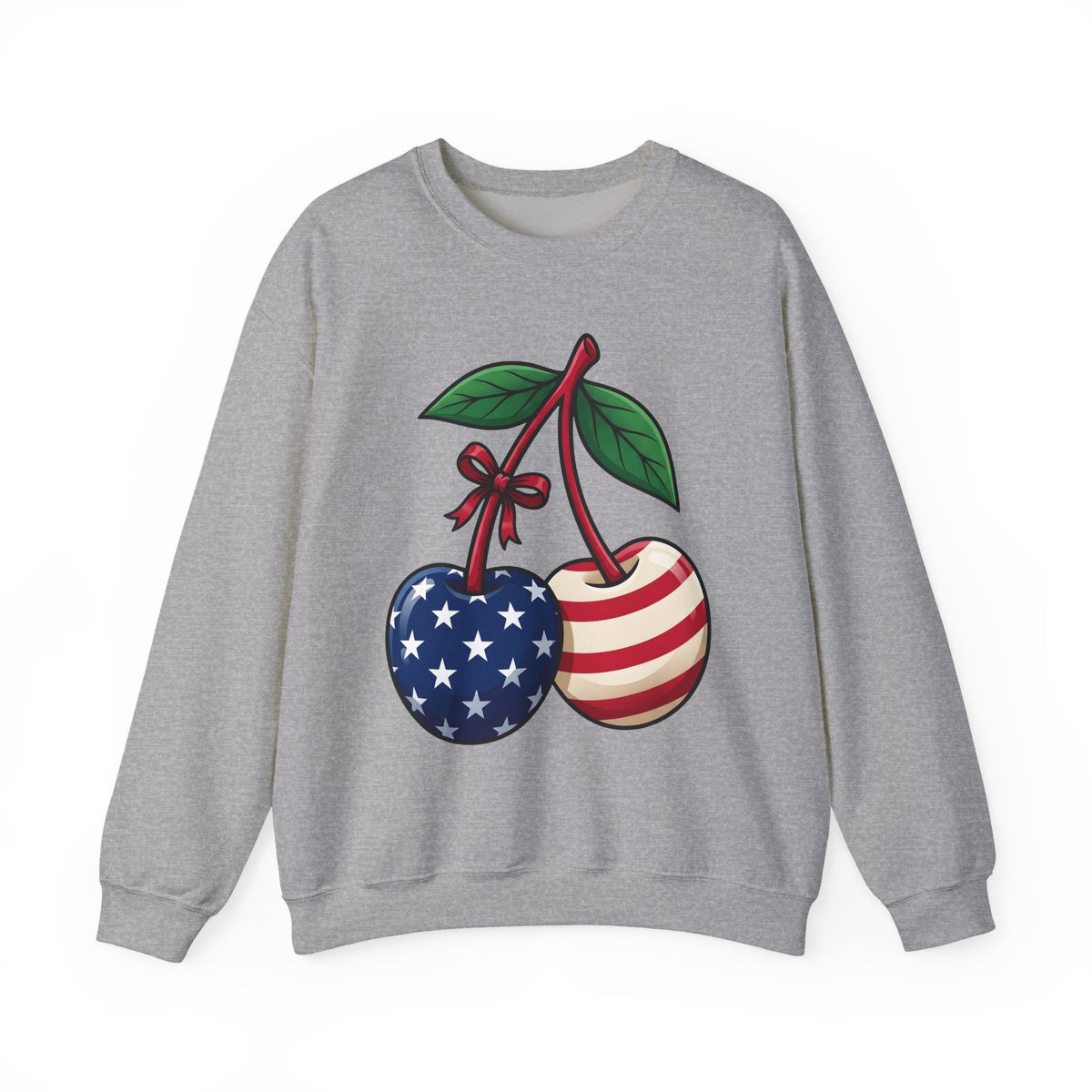 American Cherries 4Th Of July Beach Gift Comic Cherry Independence Day Fan Cartoon Coastal Sweatshirt