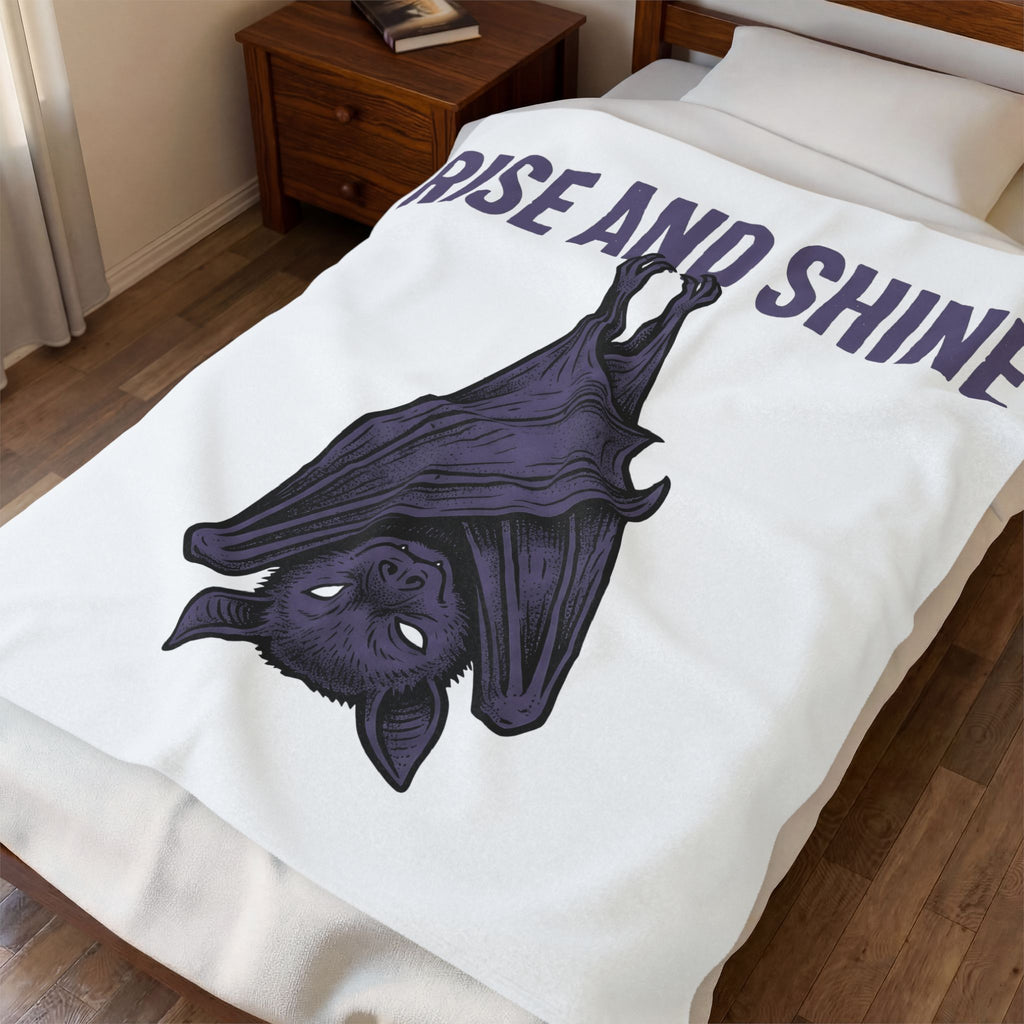 Bat Blanket Funny Gothic Gift Women Hand Drawn Blanket Flying Fox Blanket Comedy Fan Illustrated Blanket Dark Graphic Vintage Humor Blanket