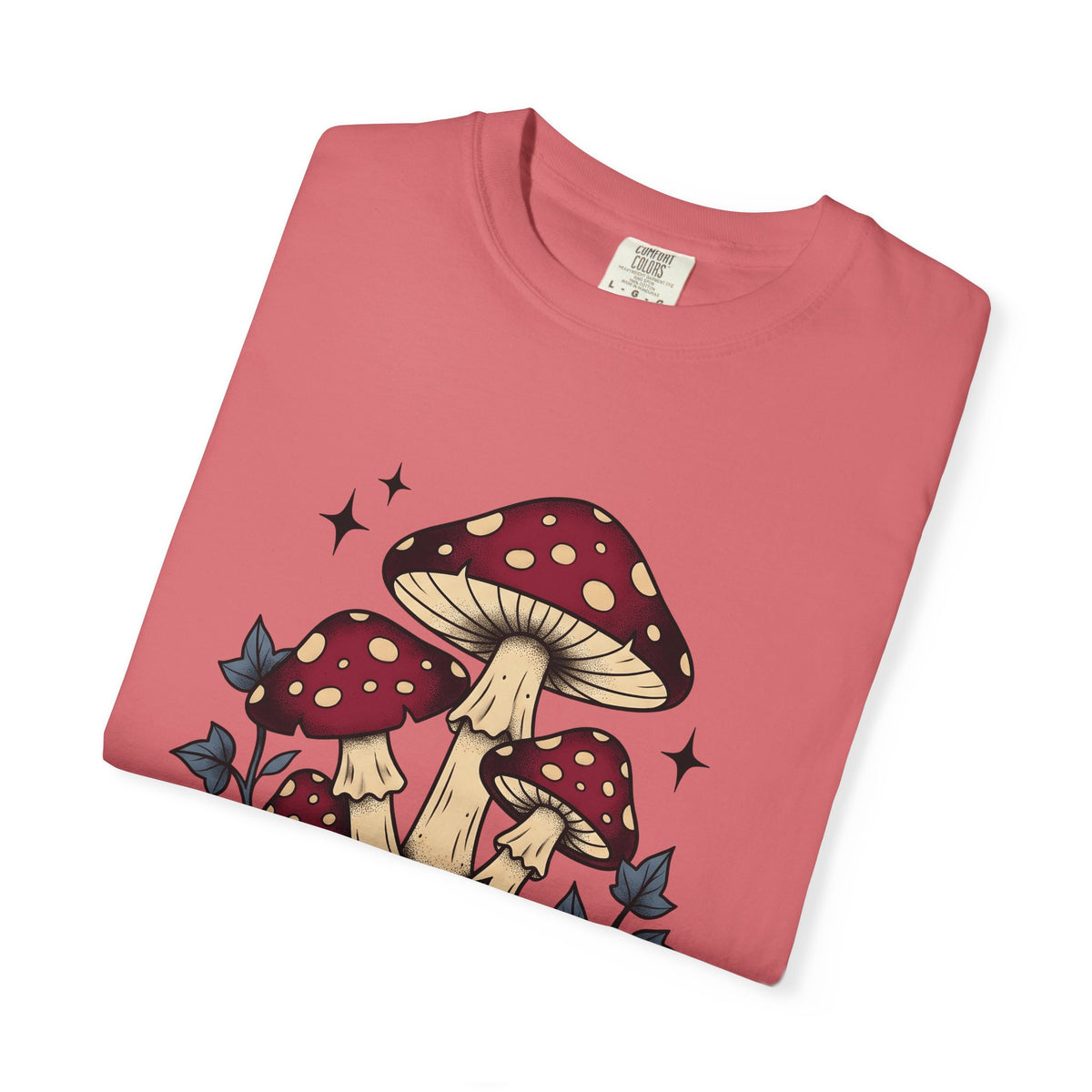 Toadstool Bunch T-Shirt Boho Chic Forest Gift Women Line Art T-Shirt Mushroom T-Shirt Bohemian Fan Minimalist T-Shirt Woods Graphic Rustic Creeper