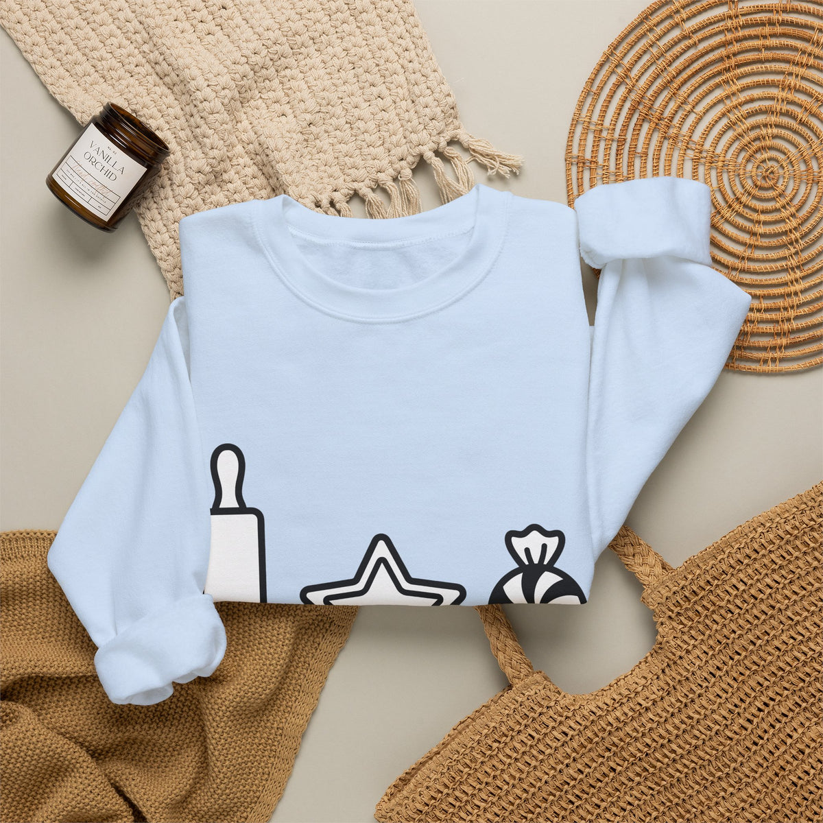 Pastry Symbols Christmas Desserts Gift Simple Bakery Holiday Fan Minimalist Treat Contemporary Sweatshirt